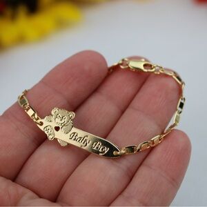 Baby Boy  Gold plated bracelet 6” / Pulsera  para bebé bañada en Oro